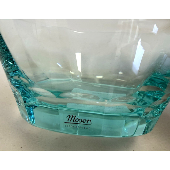 Explore Moser Moser Crystal Optic Bowl Aqua Blue Czech Crystal 4.75\